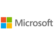 Microsoft logo with a four-colored square icon on the left and Microsoft text in gray on the right.