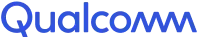 Qualcomm blue logo on transparent background, featuring stylized text.