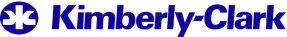 Kimberly-Clark logo featuring a stylized blue emblem and text on a transparent background.