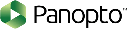 Panopto logo featuring a stylized green geometric shape symbolizing video and audio capture solutions.