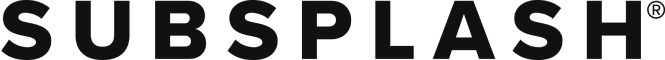 Logo displaying the word "SUBSPLASH" in bold, black letters on a white background.